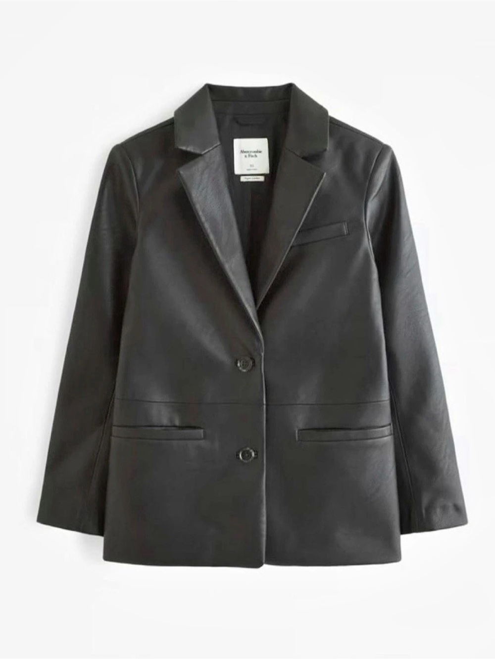 Abercrombie & Fitch Vegan Leather Blazer Black XS